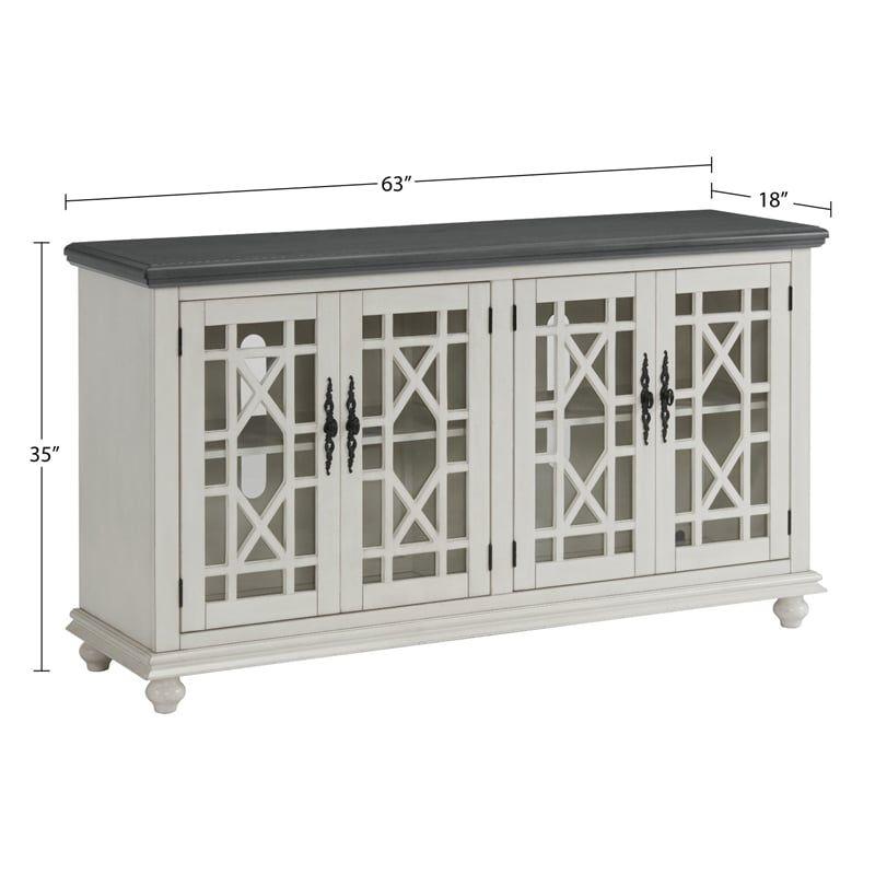 Martin Svensson Home Elegant 63" TV Stand Gray and White