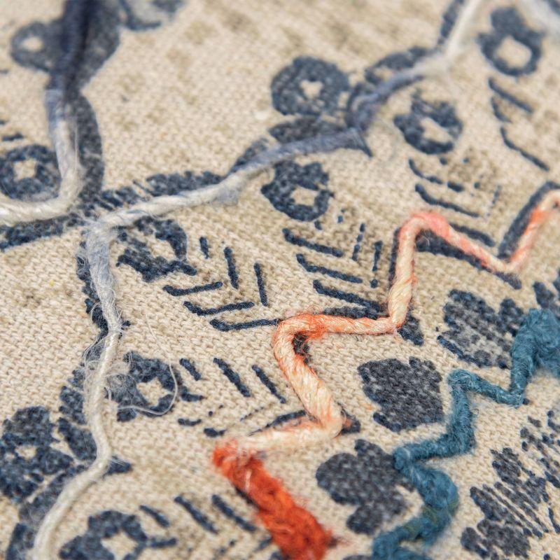 Rizzy Home Reclaimed Sari Silks Embroidered Cotton Throw Pillow