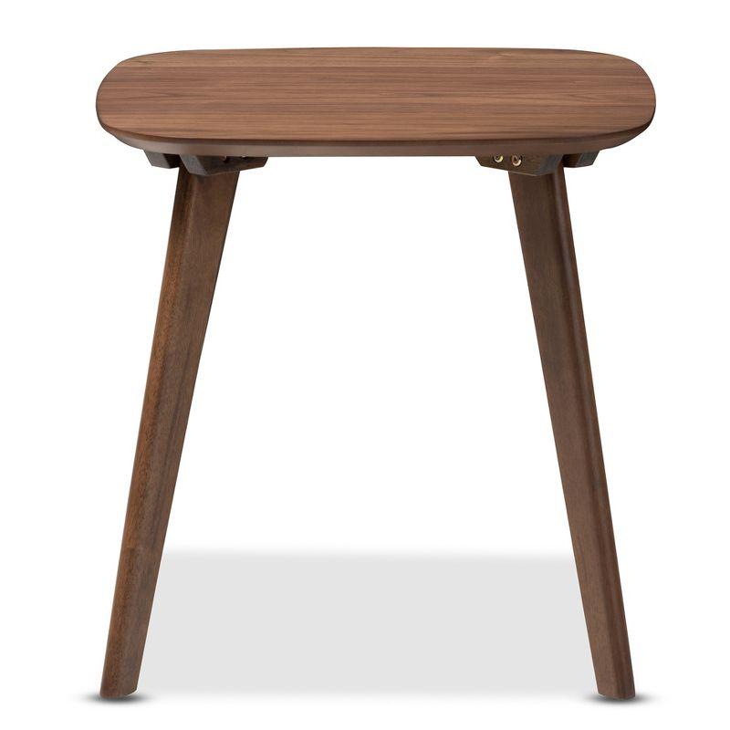 Dahlia 24" Square Walnut Wood Mid-Century Modern End Table