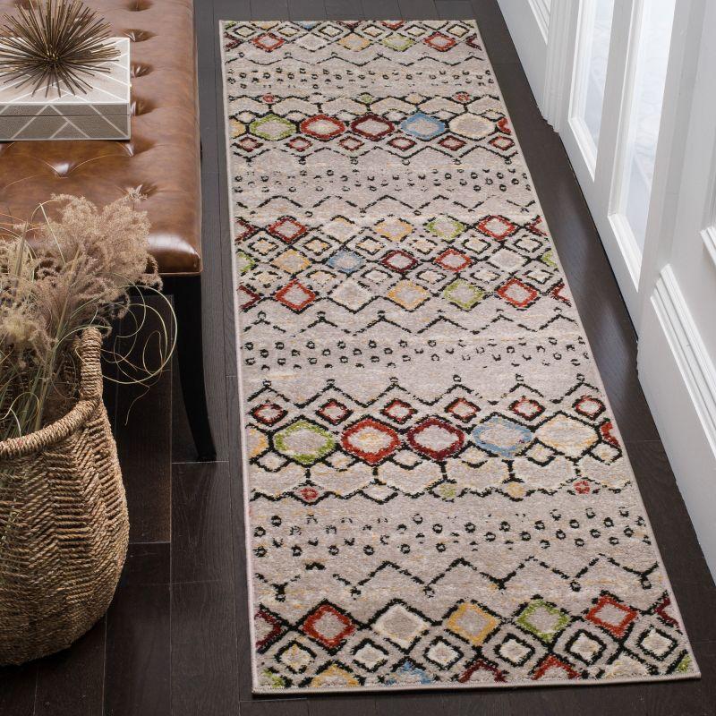 Amsterdam AMS108 Power Loomed Indoor Accent Rug - Light Grey/Multi - 2'3"x4' - Safavieh