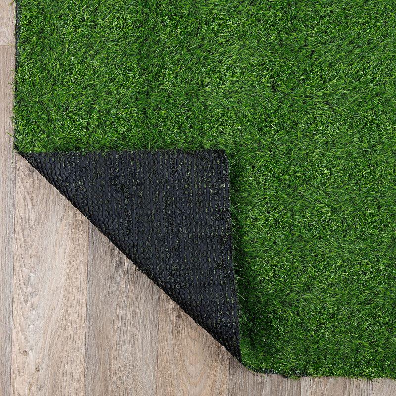 World Rug Gallery Artificial Turf Solid Grass Indoor Outdoor Area Rug