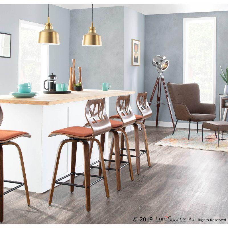 George Oliver Lakyia Swivel Upholstered Counter Stool (Set of 2)