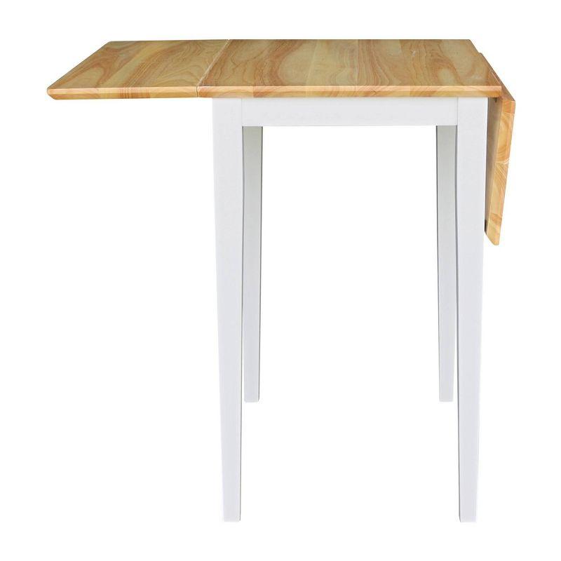 Elmwood White and Natural Solid Wood Extendable Dining Table