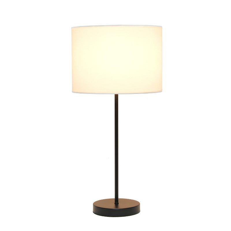 Stick Lamp Off-White - Simple Designs: Contemporary Cotton Shade, ETL Listed, No Assembly Required
