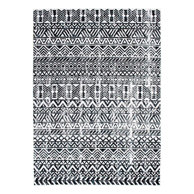 World Rug Gallery Distressed Boho Machine Washable Area Rug - Gray 5' x 7'