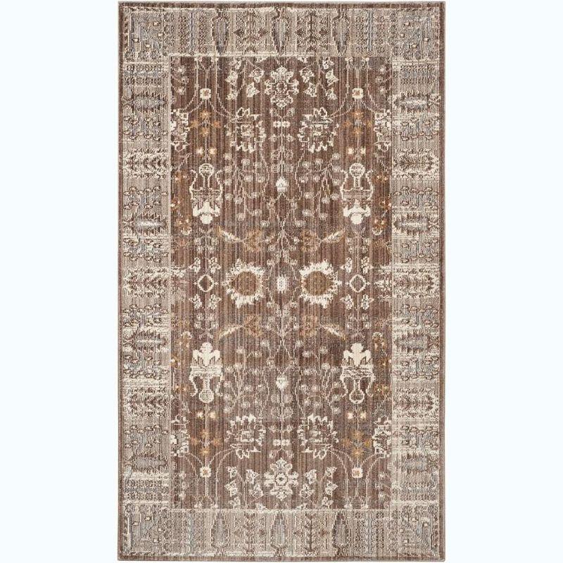 Valencia VAL118 Power Loomed Indoor Accent Rug - Brown/Beige - 3'x5' - Safavieh