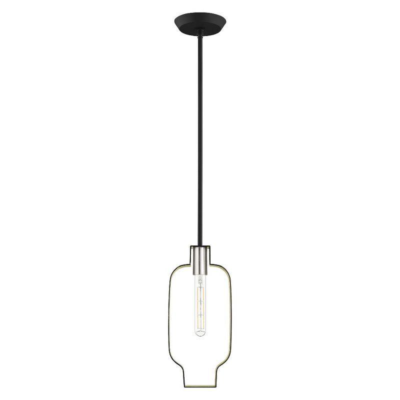 Livex Lighting Meadowbrook 1 - Light Pendant in  Black/Brushed Nickel