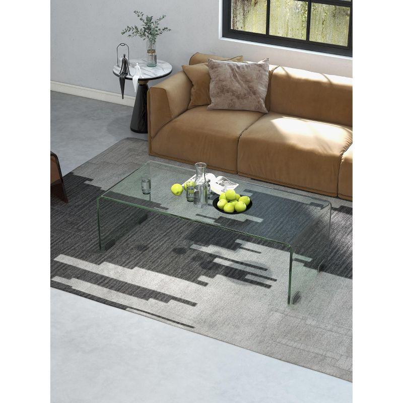 Clear Tempered Glass Modern Coffee Table, 45"