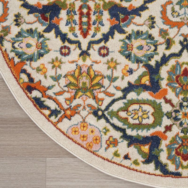 Nourison Allur Boho Indoor Area Rug Ivory Multicolor 5'3" x Round
