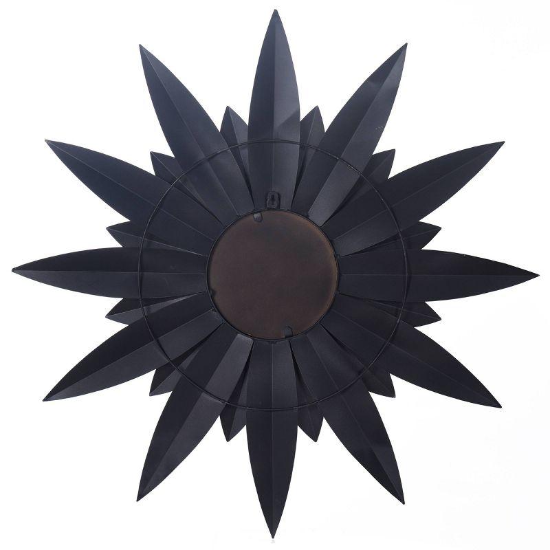 32.75" Round Silver and Gold Sunburst Wall Mirror