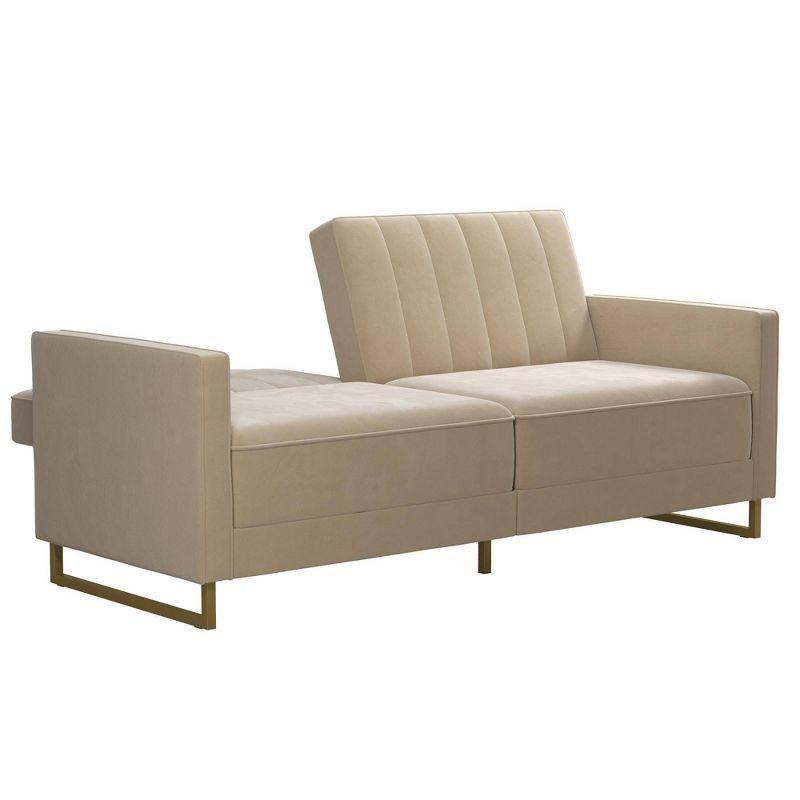 Skylar Full / Double 77'' Velvet Tufted Convertible Sofa