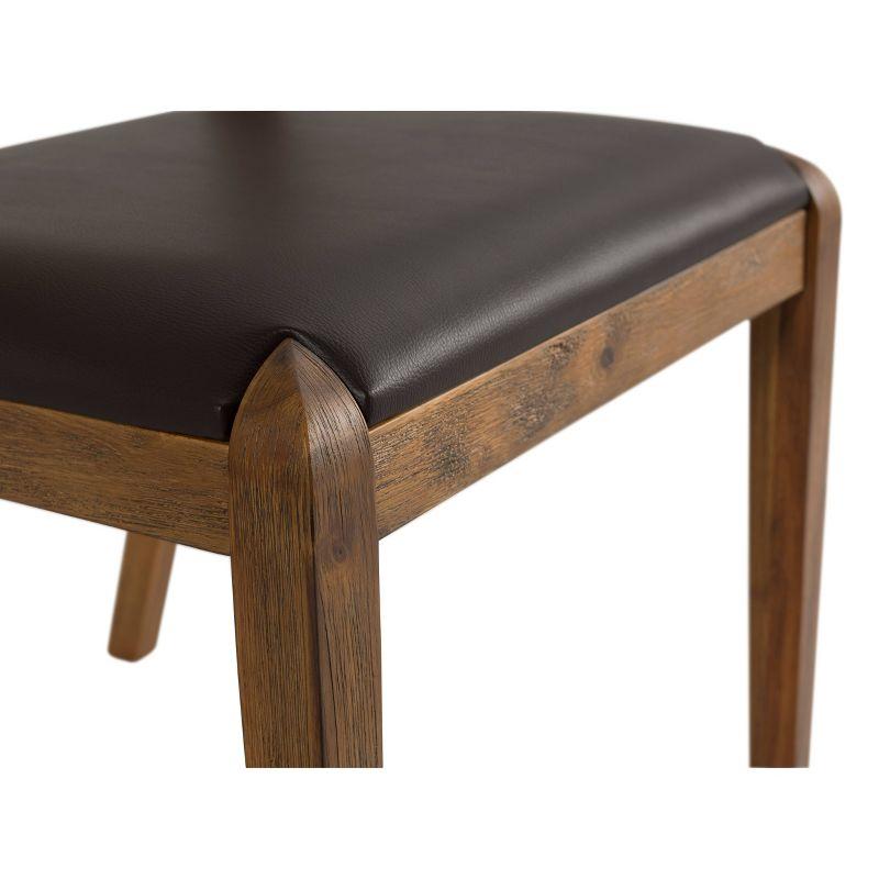 Rasmus Dining Chair Chestnut - Boraam: Acacia Wood, Faux Leather, Easy-to-Clean, 250lb Capacity