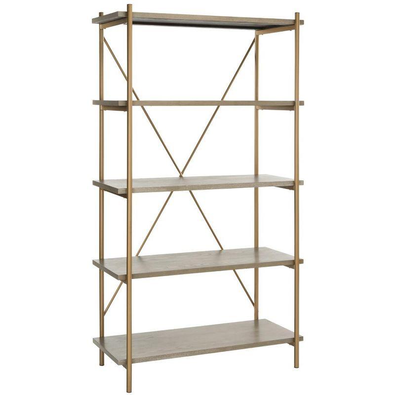 Rigby 5-Tier Etagere - Rustic Oak/Gold - Safavieh.