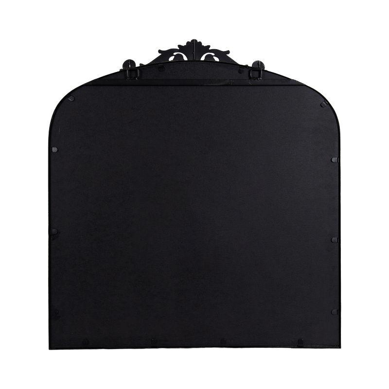 Kate & Laurel All Things Decor 28"x30" Arendahl Traditional Arch Mirror Black: Baroque-Inspired, No Assembly Required
