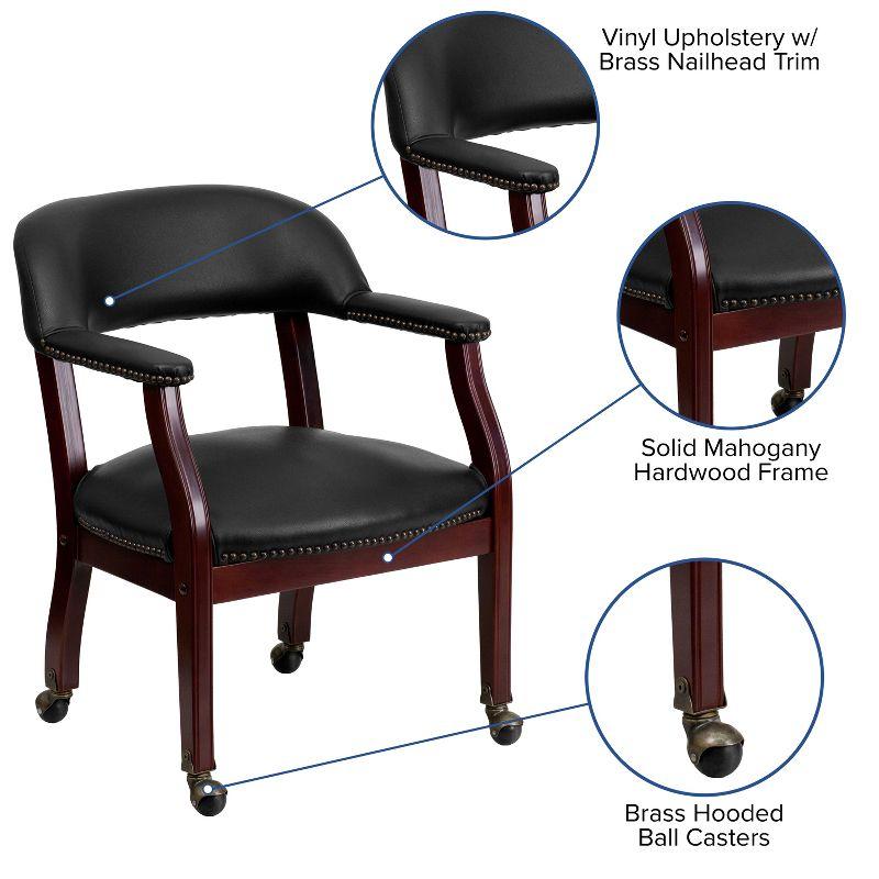 Emma and Oliver Conference Chair with Accent Nail Trim  and Casters