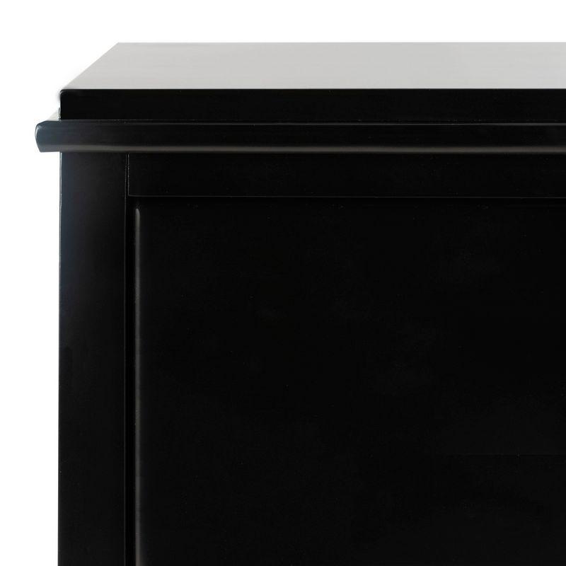 Transitional Black and Gold 3-Drawer Nightstand with Brass Quatrefoil Pulls