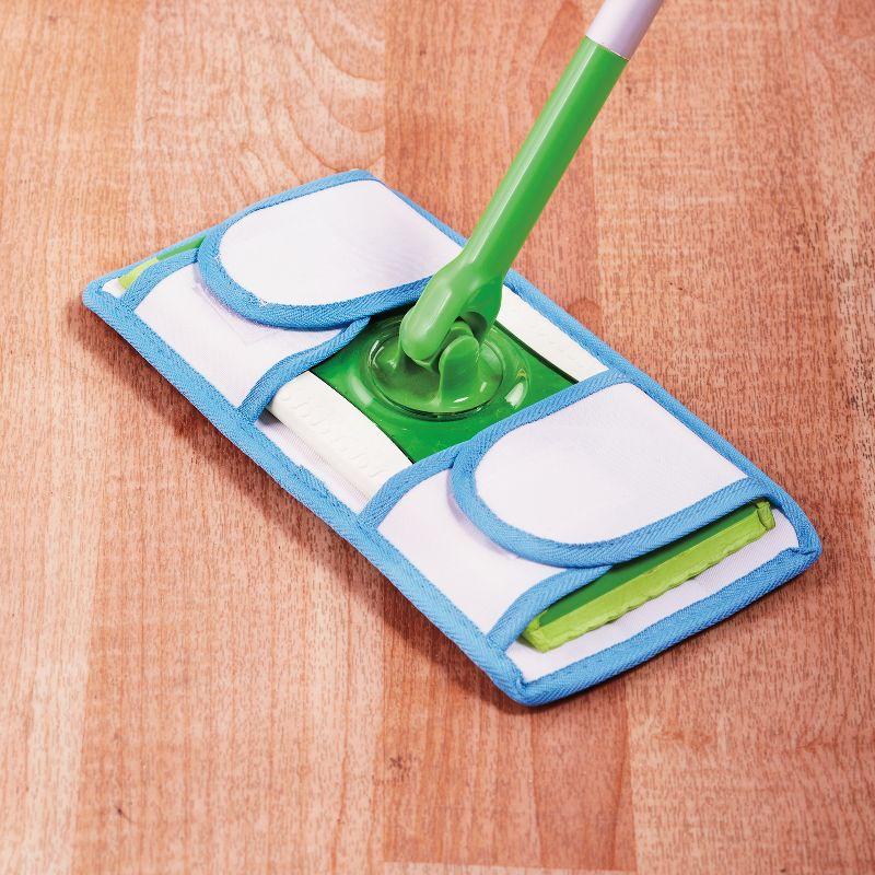 Set of 2 Universal Fit Reusable Mop Pads with Magic Fabric Straps