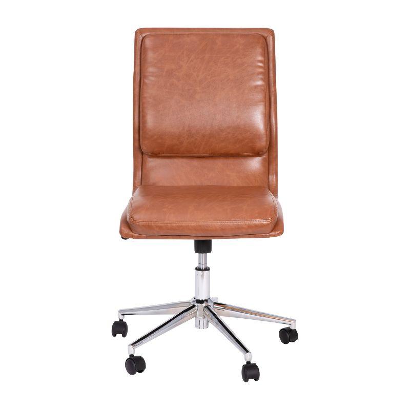 Flash Furniture Madigan Mid-Back Armless Swivel Task Office Chair with Upholstery and Adjustable Metal Base