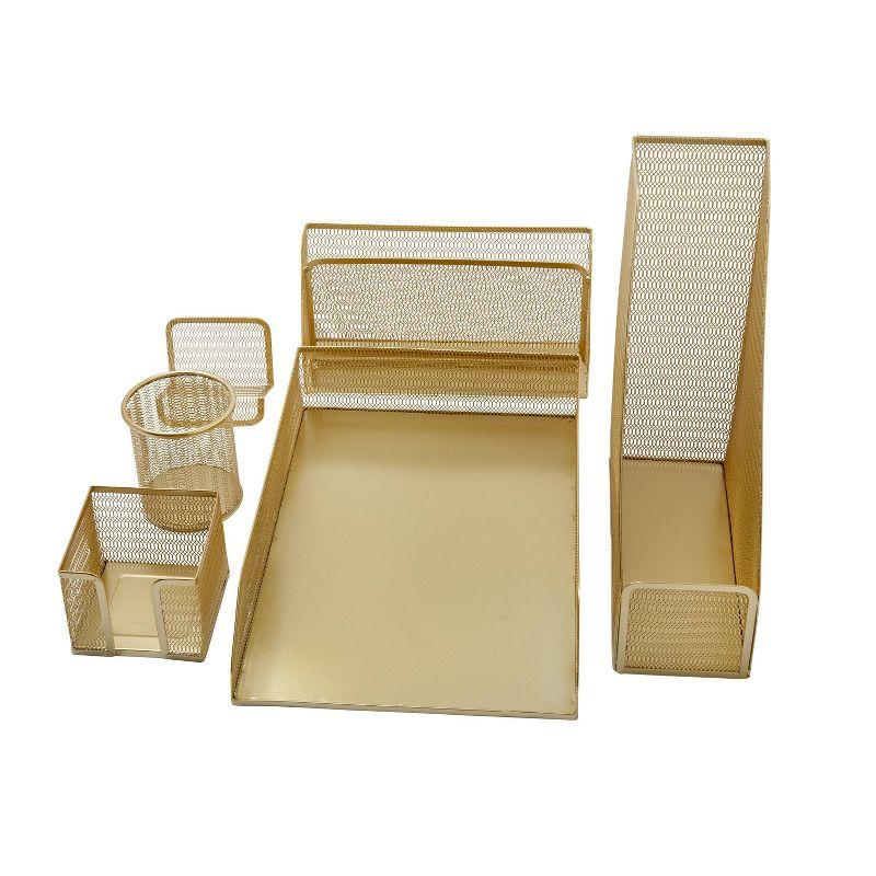 Thomas Martha Stewart 6 Piece Mesh Metal Desktop Office Supplies Organizer Set