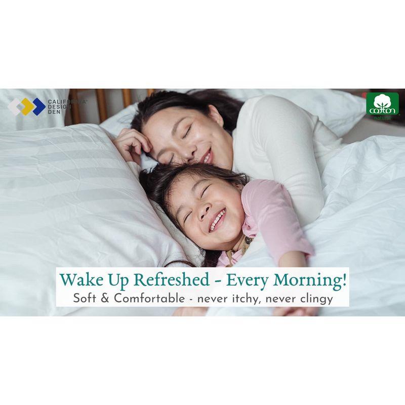 Fitted Sheet Only, Striped 500 Thread Count 100% Cotton Sateen, Deep Pocket by California Design Den - Stripe - Grey, Queen