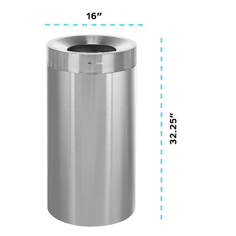 27-Gallon Fingerprint Resistant Stainless Steel Commercial Trash Can