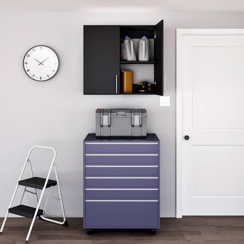 Black Adjustable Wall Mounted Storage Cabinet with Shelves