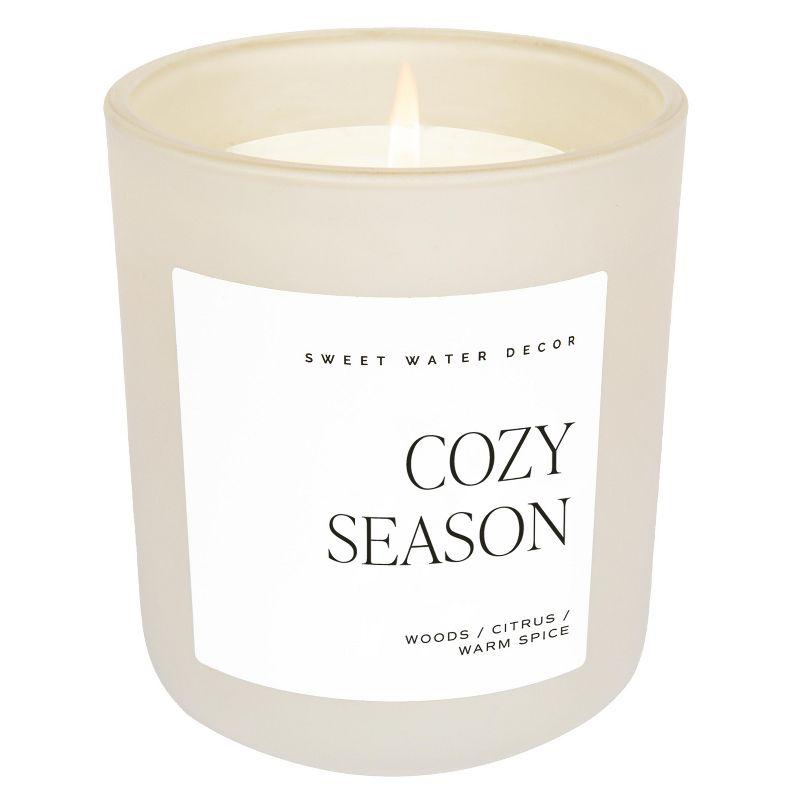 Cozy Season Beige Soy Scented Jar Candle 15oz