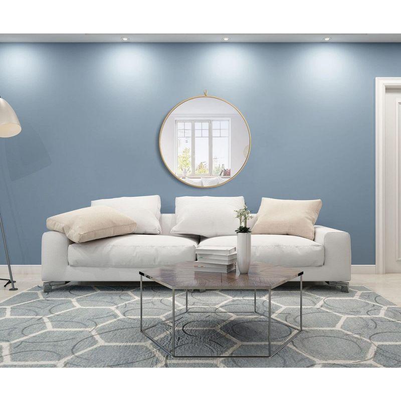 Cassie Metal/Manufactured Wood Round Wall Mirror