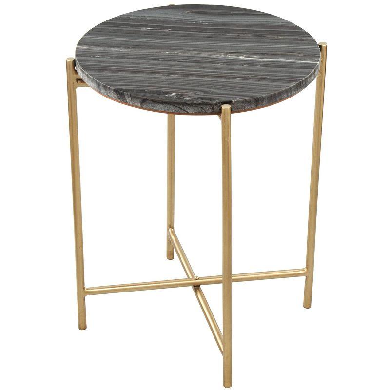 Zuo David Side Table Gray & Gold