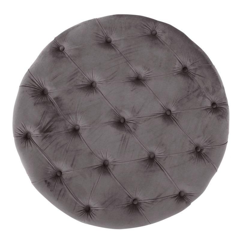 Zelfa New Velvet Ottoman Gray - Christopher Knight Home