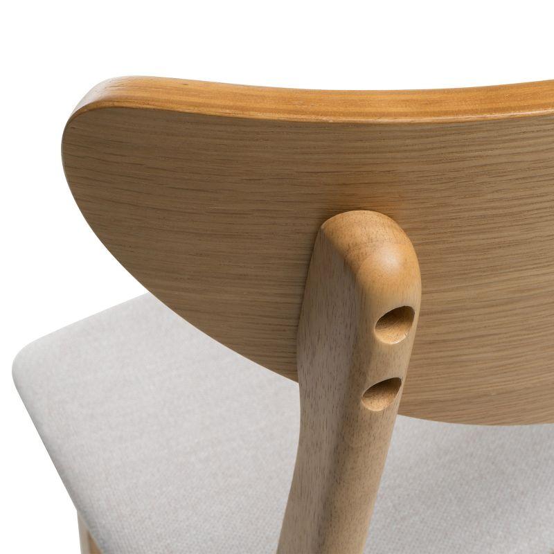 Set of 2 24" Gavin Natural Frame Counter Height Barstools Dark Gray - Christopher Knight Home: Upholstered, Rubberwood Legs