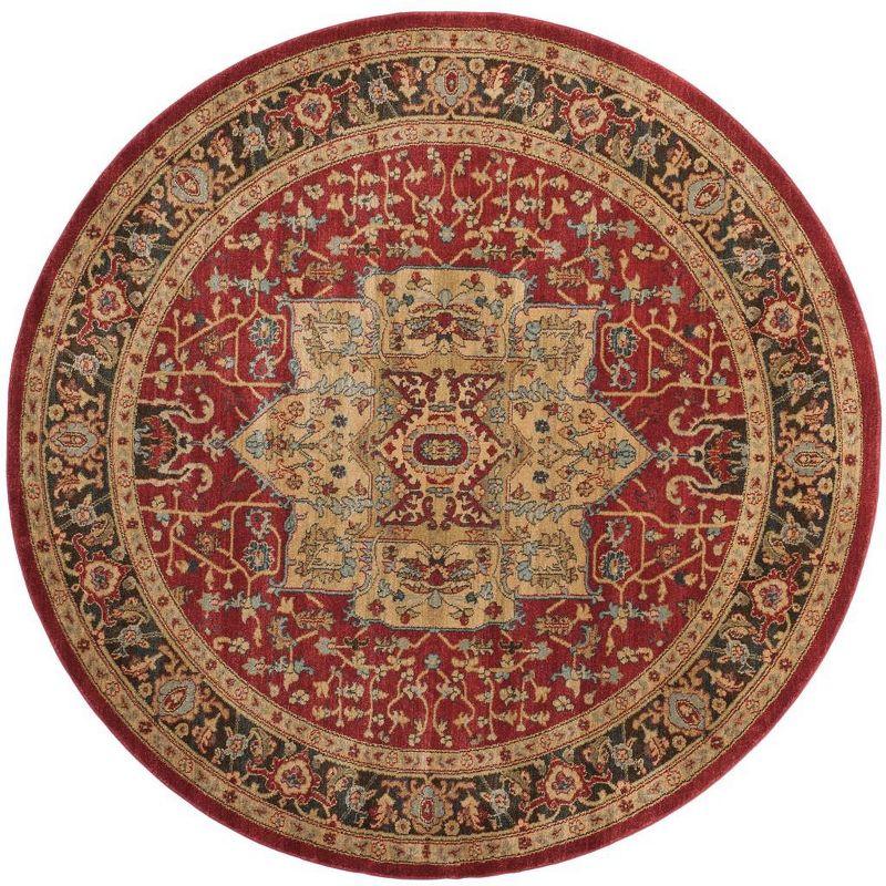 Mahal MAH625 Power Loomed Indoor Area Rug - Natural/Navy - 6'7" round - Safavieh.