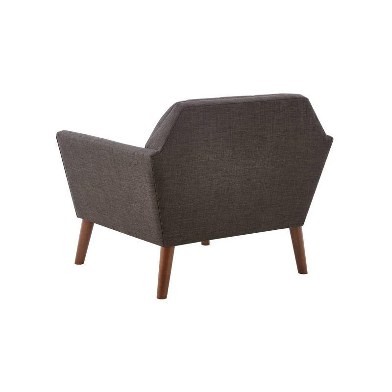 Newport Lounge Chair Charcoal - Ink+Ivy: Mid-Century Modern, Button Tufted, Wood Legs