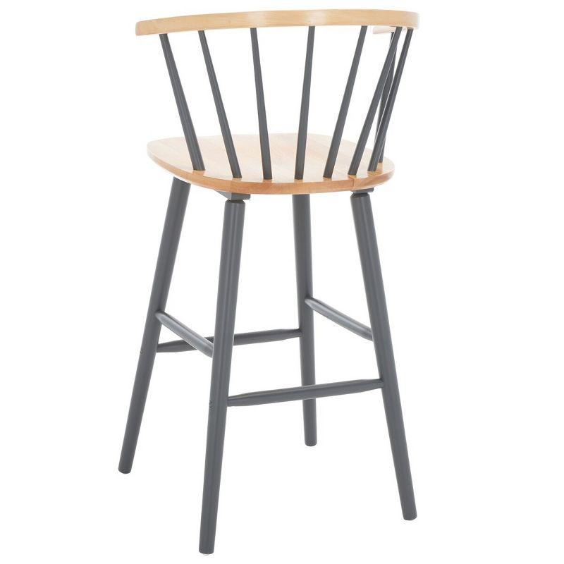 Natural and Grey Windsor Bar Stools with Graduated Legs, Set of 2