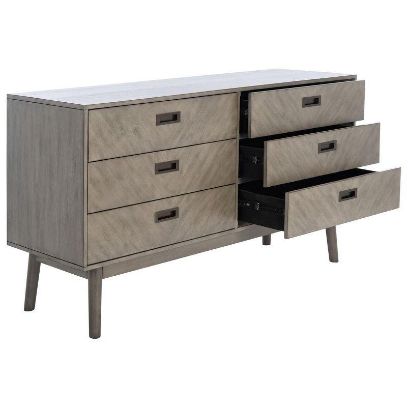 Donald 6 Drawer Mid-Centry Dresser - SFV2110 - Light Grey - Safavieh Couture