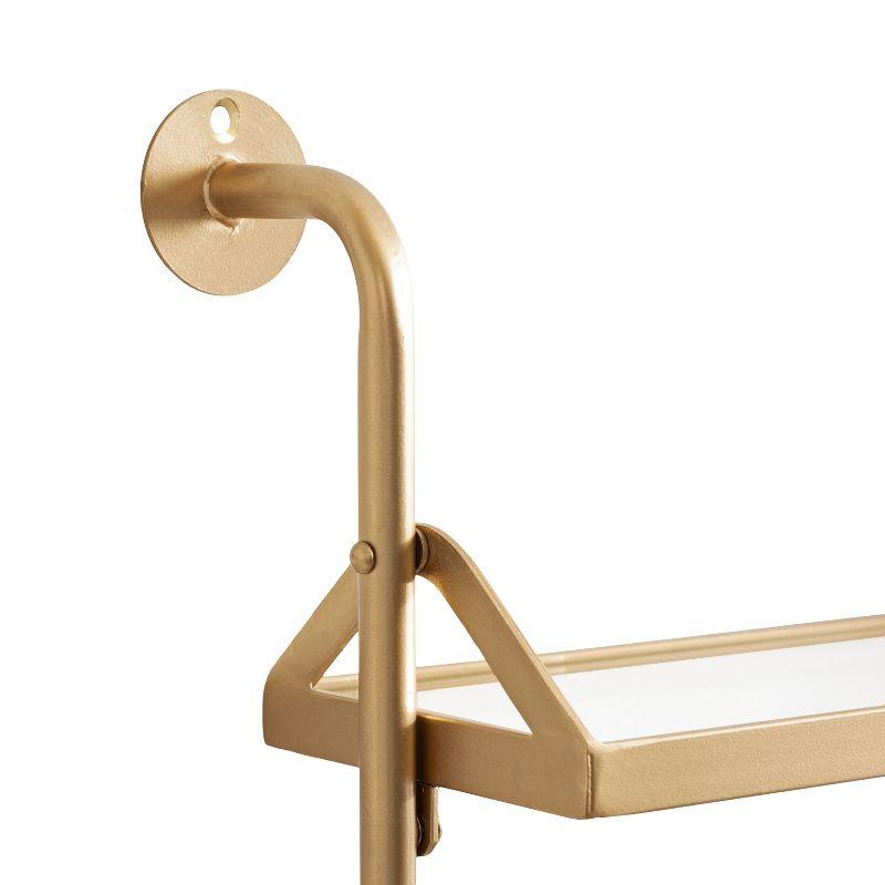 Kate & Laurel All Things Decor 18"x30" Marit Three-Tier Wall Shelf Gold