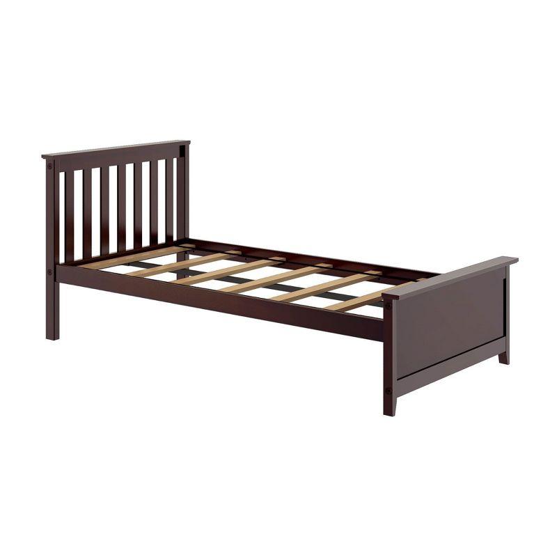 Plank+Beam Solid Wood Twin Bed Frame with Headboard, Classic Twin Size Adults Platform Bed