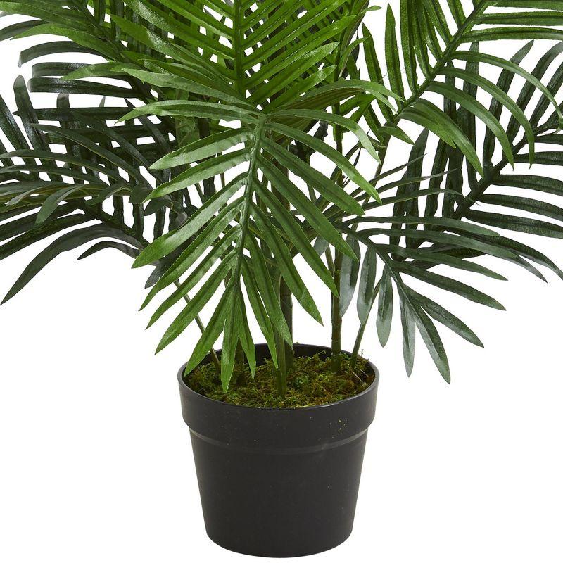 36" Artificial Paradise Palm Tree in Pot Black - Nearly Natural: Indoor Faux Palm, No Assembly Required