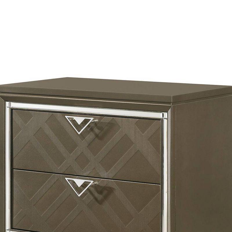 Skylar 32.9" Dark Champagne Retro Nightstand with Acrylic Legs