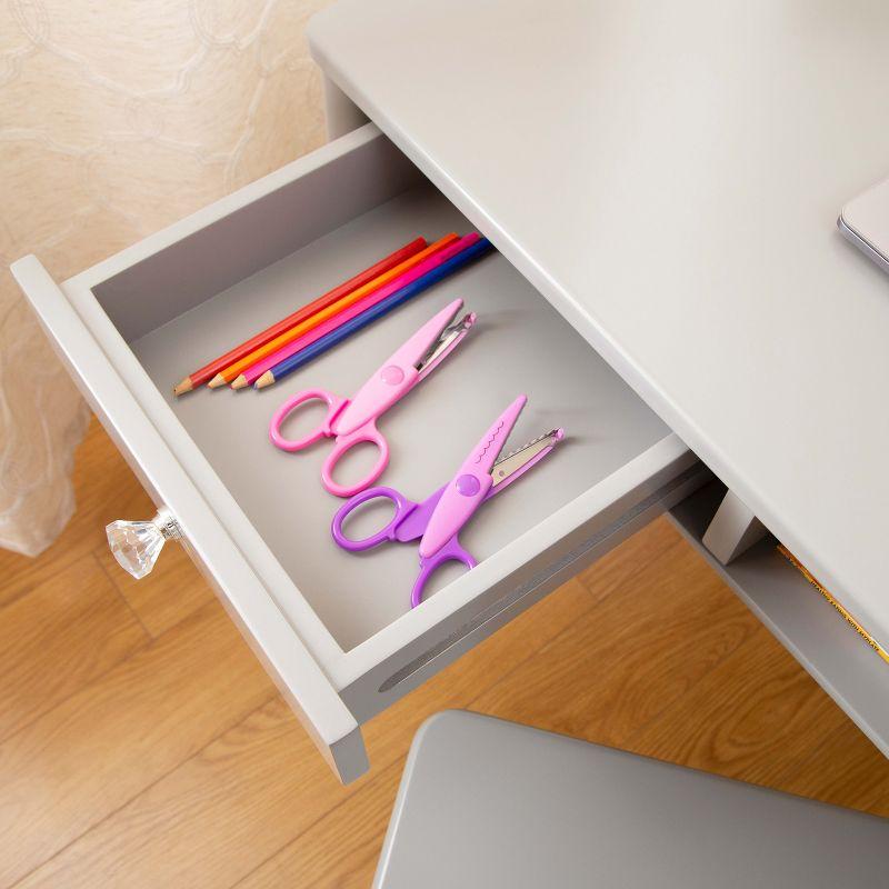 Gray Wooden Kids' Writing Desk with Drawer and Chair