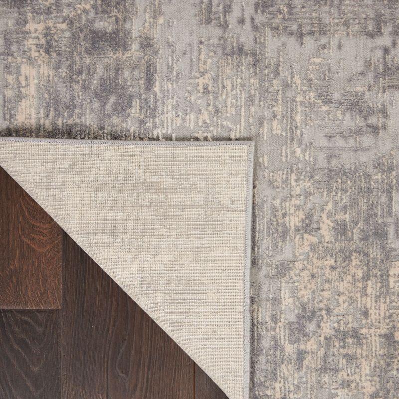 Nourison Rustic Textures Abstract Indoor Area Rug Ivory/Silver 3'11" x 5'11"
