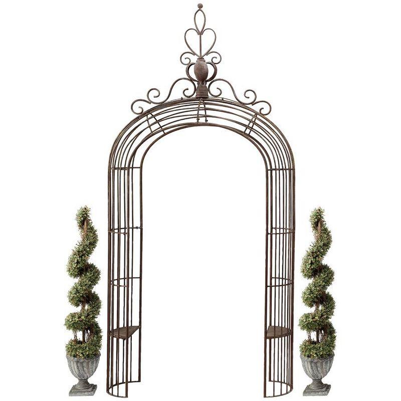 Ophelia & Co. Dex 56'' W x 16.5'' D Steel Arbor with Bench in Brown