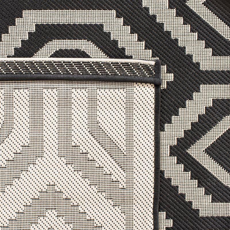Courtyard CY6902 Power Loomed Indoor and Outdoor Area Rug - Black/Beige - 5'3"x7'7" - Safavieh