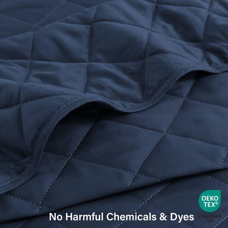 Swift Home | Essential Diamond Stitched 3-Piece Quilt Set Navy Twin/Twin XL