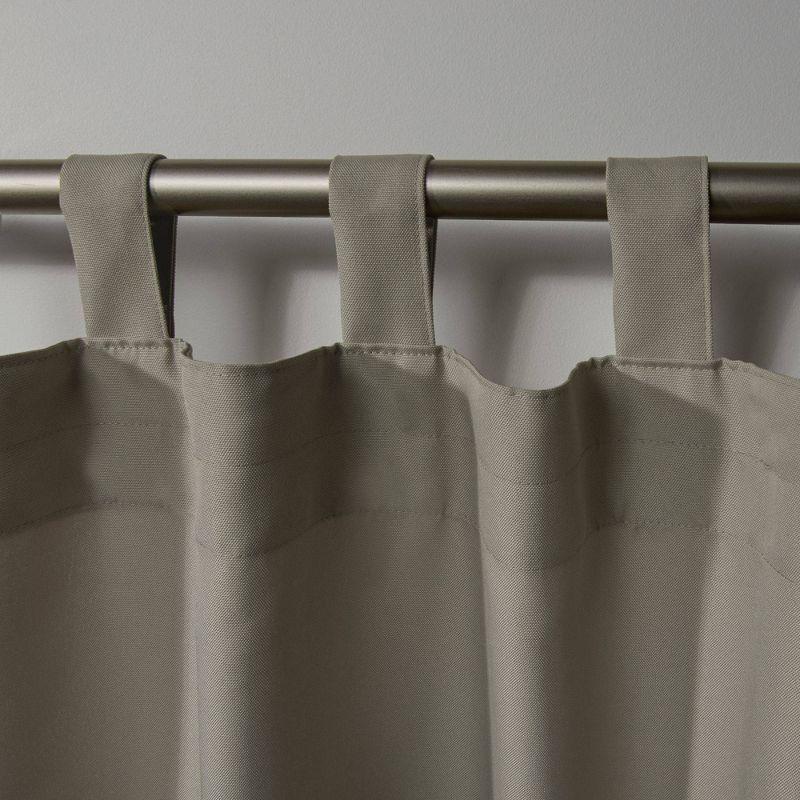 Set of 2 (96"x54") Indoor/Outdoor Solid Cabana Tab Top Window Curtain Panel Taupe - Exclusive Home