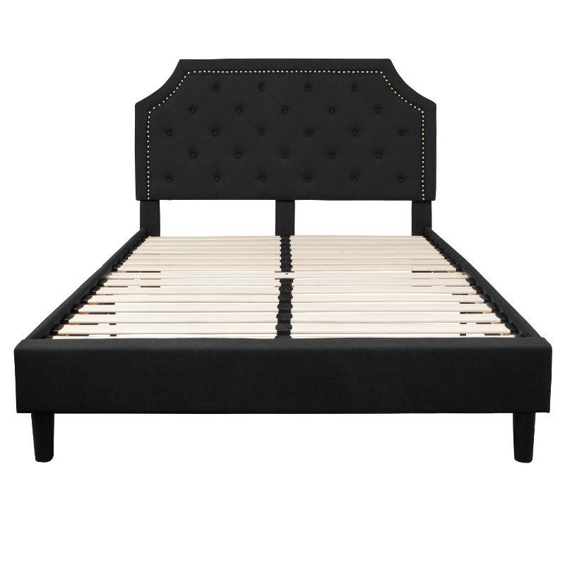 Flash Furniture Brighton Queen Size Tufted Upholstered Platform Bed in Black Fabric