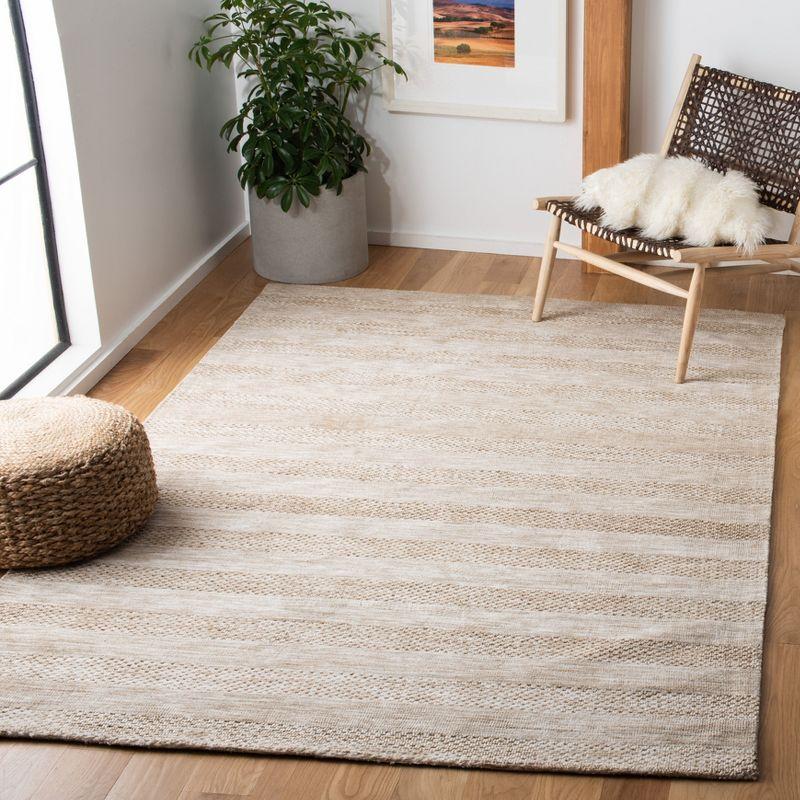 Classic Beige Flat Woven Synthetic 5' x 8' Area Rug