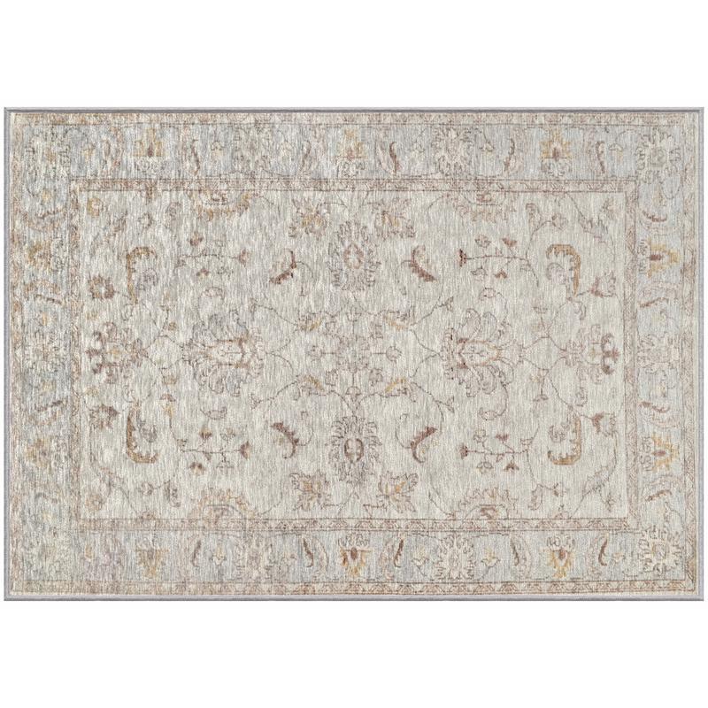 GelPro NeverMove Machine Washable Traditional Jordan Oatmeal Area Rug