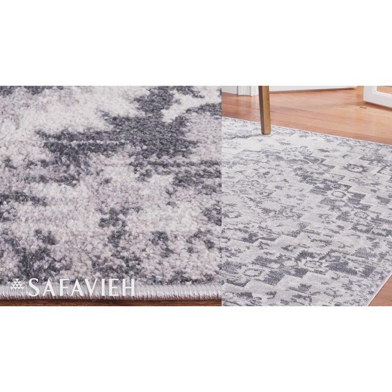 Gray Abstract 8' x 10' Synthetic Easy Care Rug