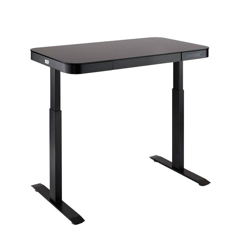 airLIFT 48" W Electric Adjustable Height Tempered Glass Desk